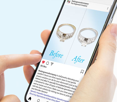 Kingswood_Jewelry_Cleaning_Polishes_Up_Your_Feed-2 - The Kingswood Company The Kingswood Company Instagram on phone