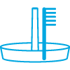 Cleaning basket and brush clipart