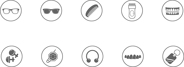 Clipart of items ultrasonic cleans