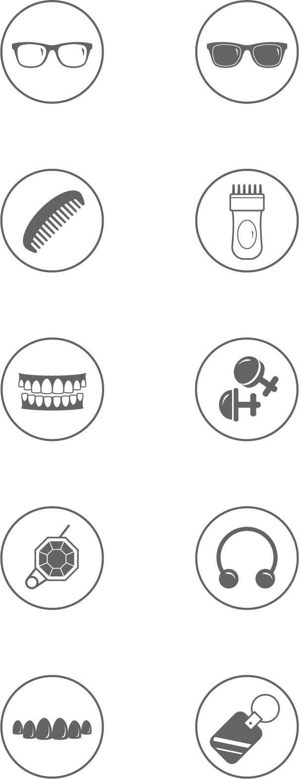 Clipart of items ultrasonic cleans