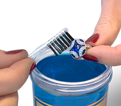 Ring cleaning with jewelry brush