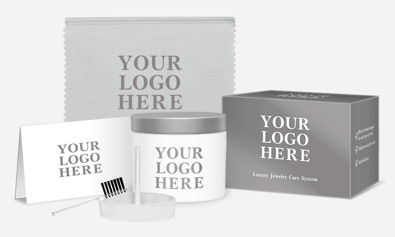 Customization option examples for gentle jewelry care kits