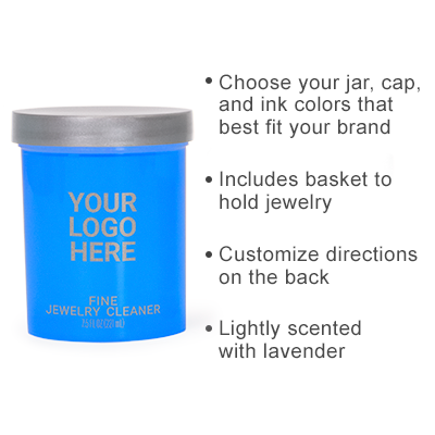 Fine Jewelry Cleaner Jar with Callouts