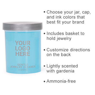 Gentle Jewelry Cleaner Jar with Callouts
